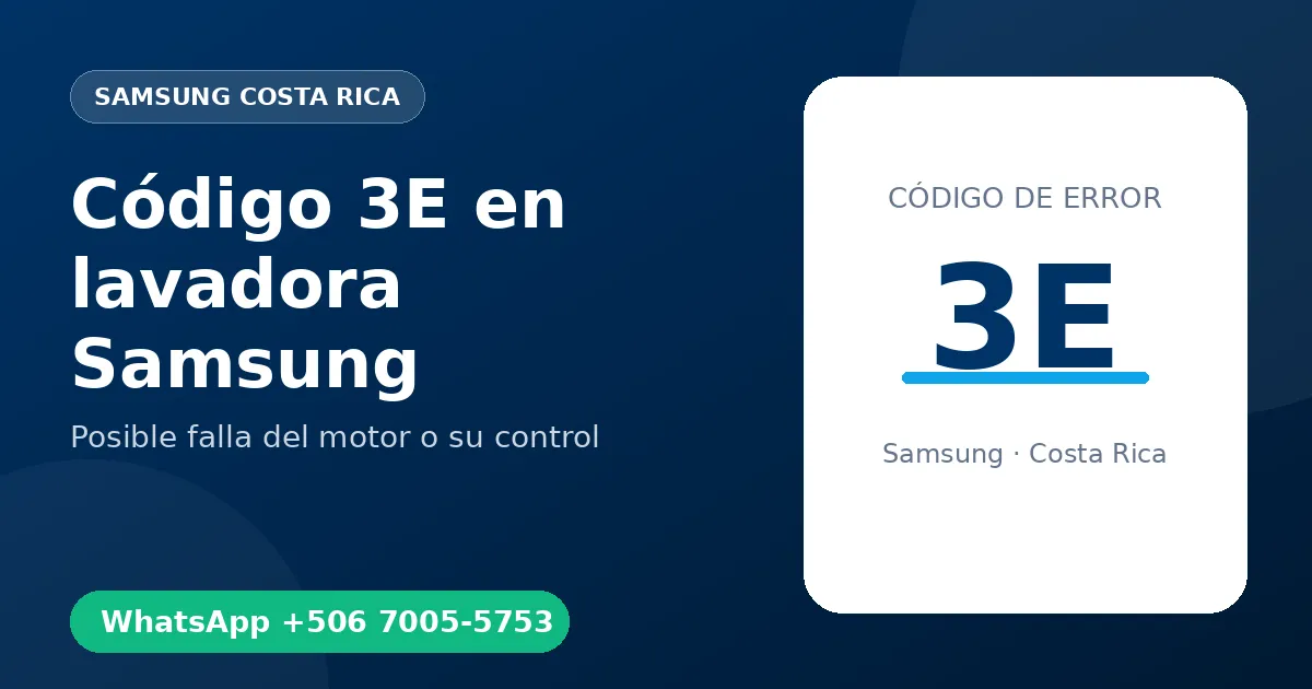 Código 3E en lavadora Samsung