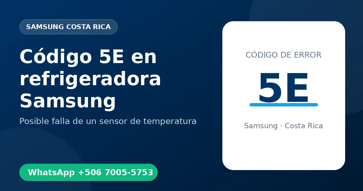 Código 5E en refrigeradora Samsung