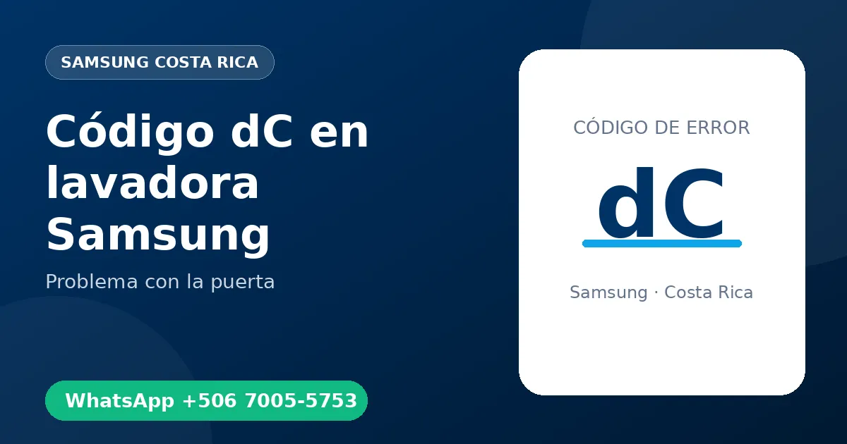Código dC en lavadora Samsung