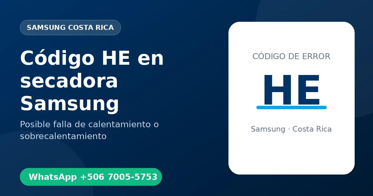 Código HE en secadora Samsung