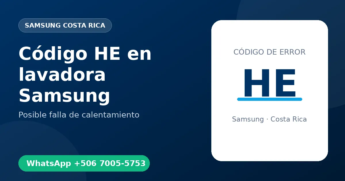 Código HE en lavadora Samsung