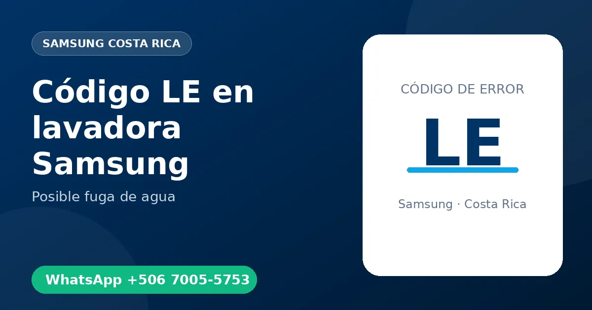 Código LE en lavadora Samsung