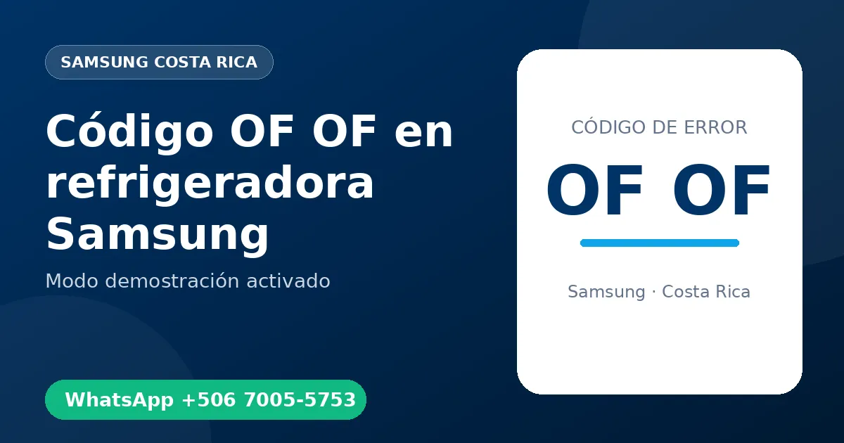 Código OF OF en refrigeradora Samsung