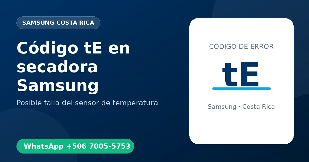 Código tE en secadora Samsung