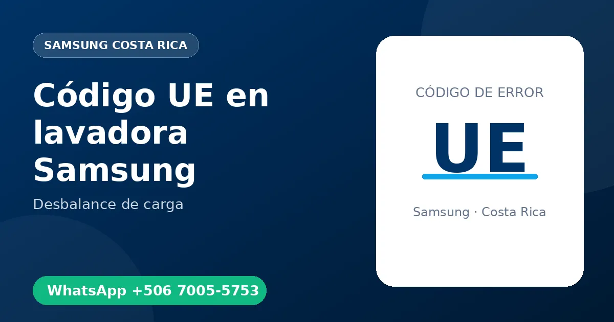 Código UE en lavadora Samsung