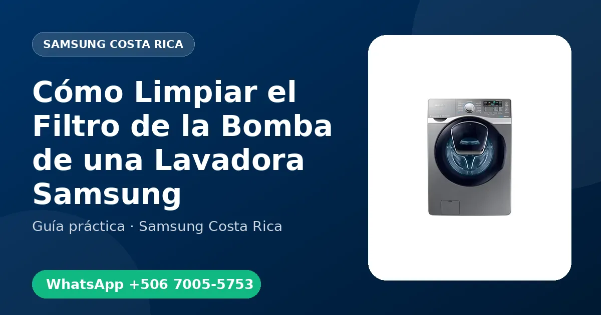 Cómo Limpiar el Filtro de la Bomba de una Lavadora Samsung