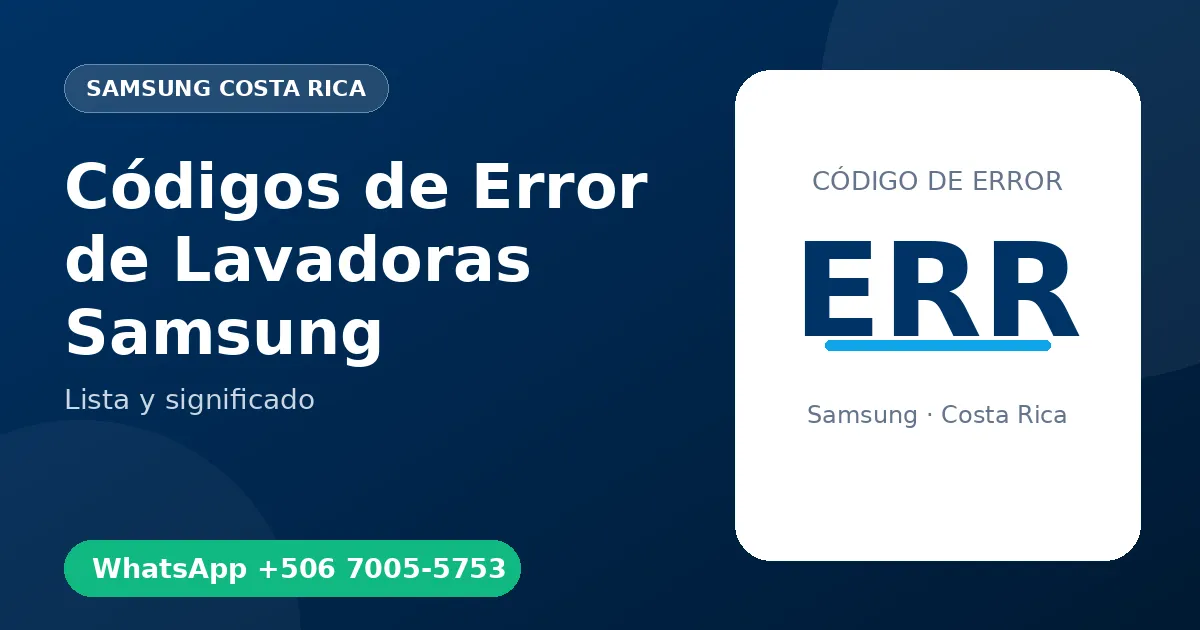 Códigos de Error de Lavadoras Samsung