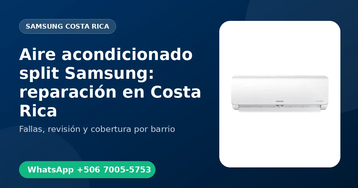 Aire acondicionado split Samsung: reparación en Costa Rica