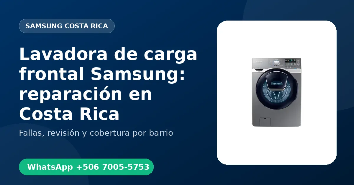 Lavadora de carga frontal Samsung: reparación en Costa Rica