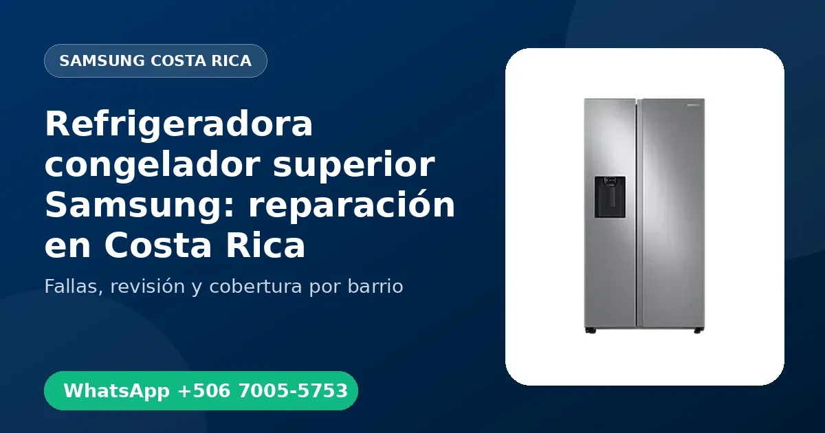 Refrigeradora congelador superior Samsung en San Isidro.